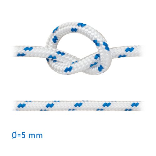 Cablu alb, (cu fir de semnalizare Albastru) 5 mm