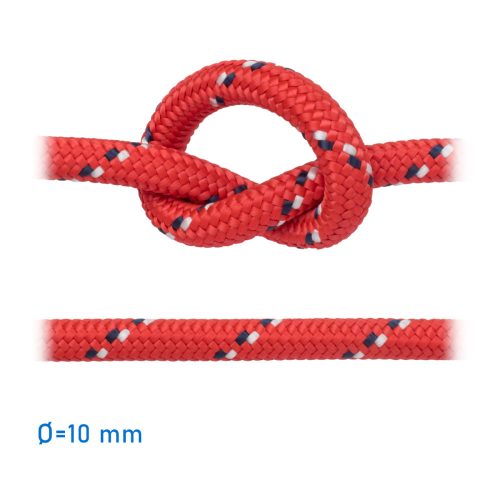 Frânghie Roșu, (cu fir de semnalizare alb - albastru) "TOMMY" 10 mm