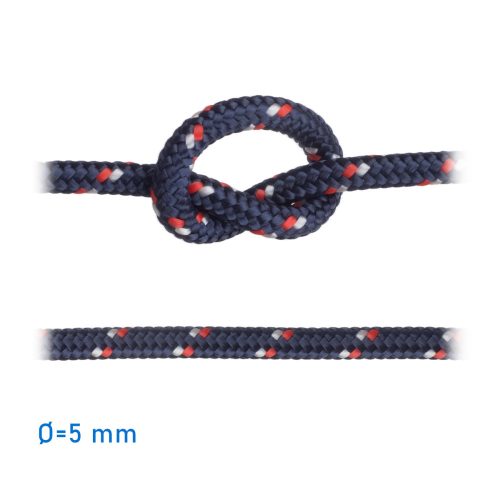 Frânghie Albastru închis, (cu fir de semnalizare alb - roșu) "TOMMY" 5 mm