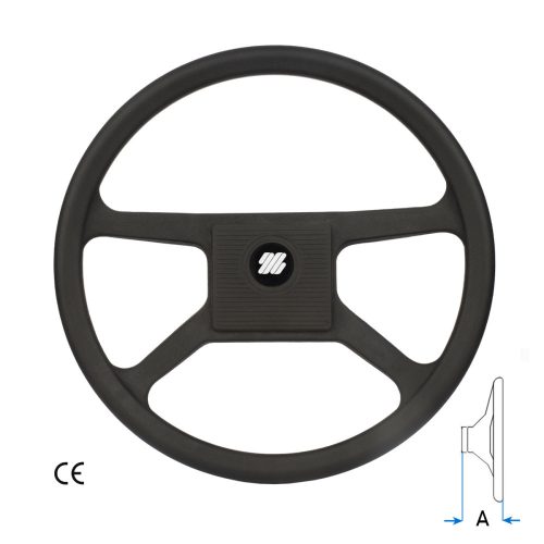 Timonă, negru cu 4 spițe Ø 342 mm