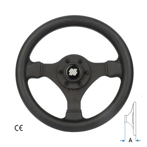 Timonă, negru cu 3 spițe, Ø 280 mm