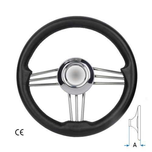 Timonă cu 3 spițe metalic negru Ø 355 mm