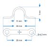Ghidaj cablu inox 38 x 11 mm