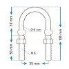 Inel de remorcare M8 U 8x100 mm
