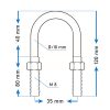 Inel de remorcare M8 U 8×120 mm