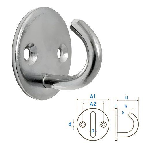 Umeraș cu bază rotund inox 5mm