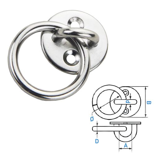 Placă de fixare cu inel rotund inox 40mm