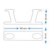 Tachete port cu două picioare 100x30x40 mm