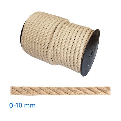 Frânghie de cânepă sintetică răsucită 10 mm