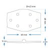 Balama plastic negru 63x40 mm