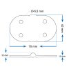 Balama plastic negru 70×40 mm
