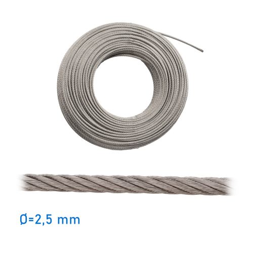 Cablu de sârmă 2,5 mm inox
