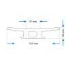 Tachete alb plastic 140 mm