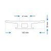 Tachete alb plastic 165 mm